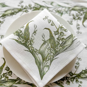 Lily of the Valley Linen Napkins, Easter Spring Decor