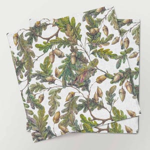 Set di tovaglioli, quercia lituana, asciugamano di lino, decorazione da tavola autunnale, 100% lino, collezione autunnale