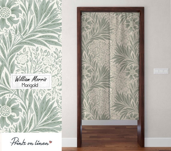 Noren curtain, William Morris, linen curtains, door curtain, 100% linen, panel curtain, closet cover, window curtains linen