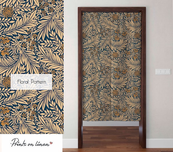 Noren curtain, William Morris,  linen curtains, door curtain, 100% linen, panel curtain, closet cover, window curtains linen