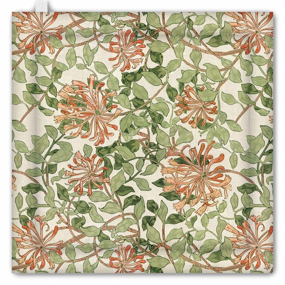 Pot Holder, William Morris, Honeysuckle, kitchen accessory, linen pot holder, kitchen decoration