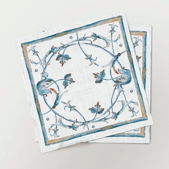Napkins set, art deco, vintage napkins, napkins ornaments, antique napkins, linen napkins, Greek sculpture, farmhouse decor, hand made