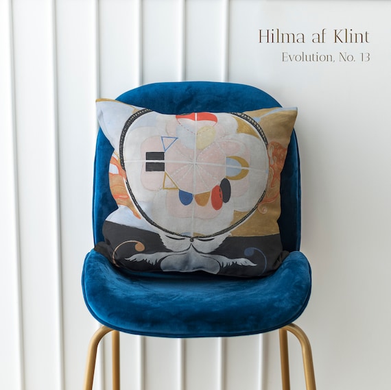 Cushion cover, Hilma af Klint - Group VI, Evolution No. 13, art classics, linen pillow, linen cushion cover, 100% linen, pillow zipper