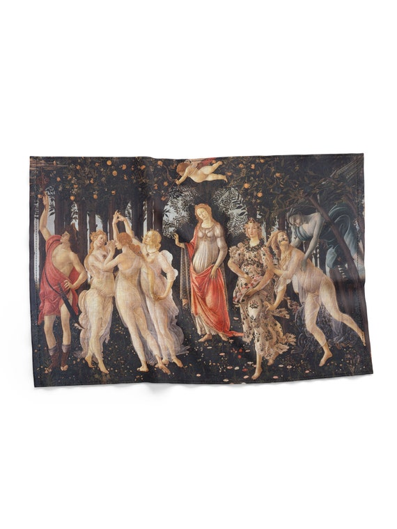 Towel, Primavera by Sandro Botticelli, luxury linen, 100% linen