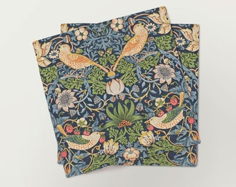 Napkins set, William Morris, Strawberry Thief, LARGE PATTERN, linen napkins, 100% linen, fabric napkins, custom napkins, Europe