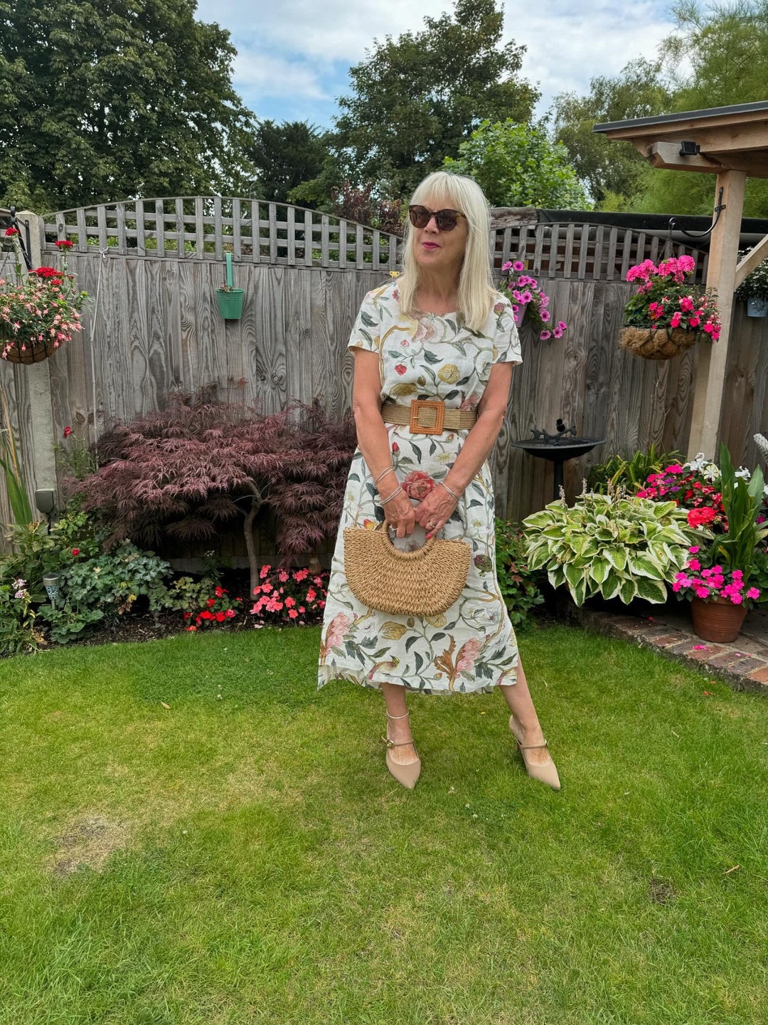 Lino Stretch Abito Lungo Fresco Vestito Lino Donna Estivo Abito