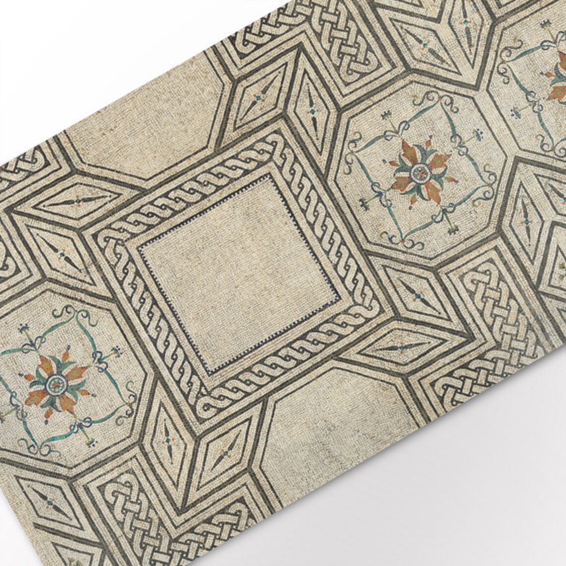 Table Runner Egyptian Mosaic Linen Table Runner Custom Etsy