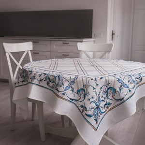 Linen tablecloth, art decor, party table decor, event linens, 100% linen fabric