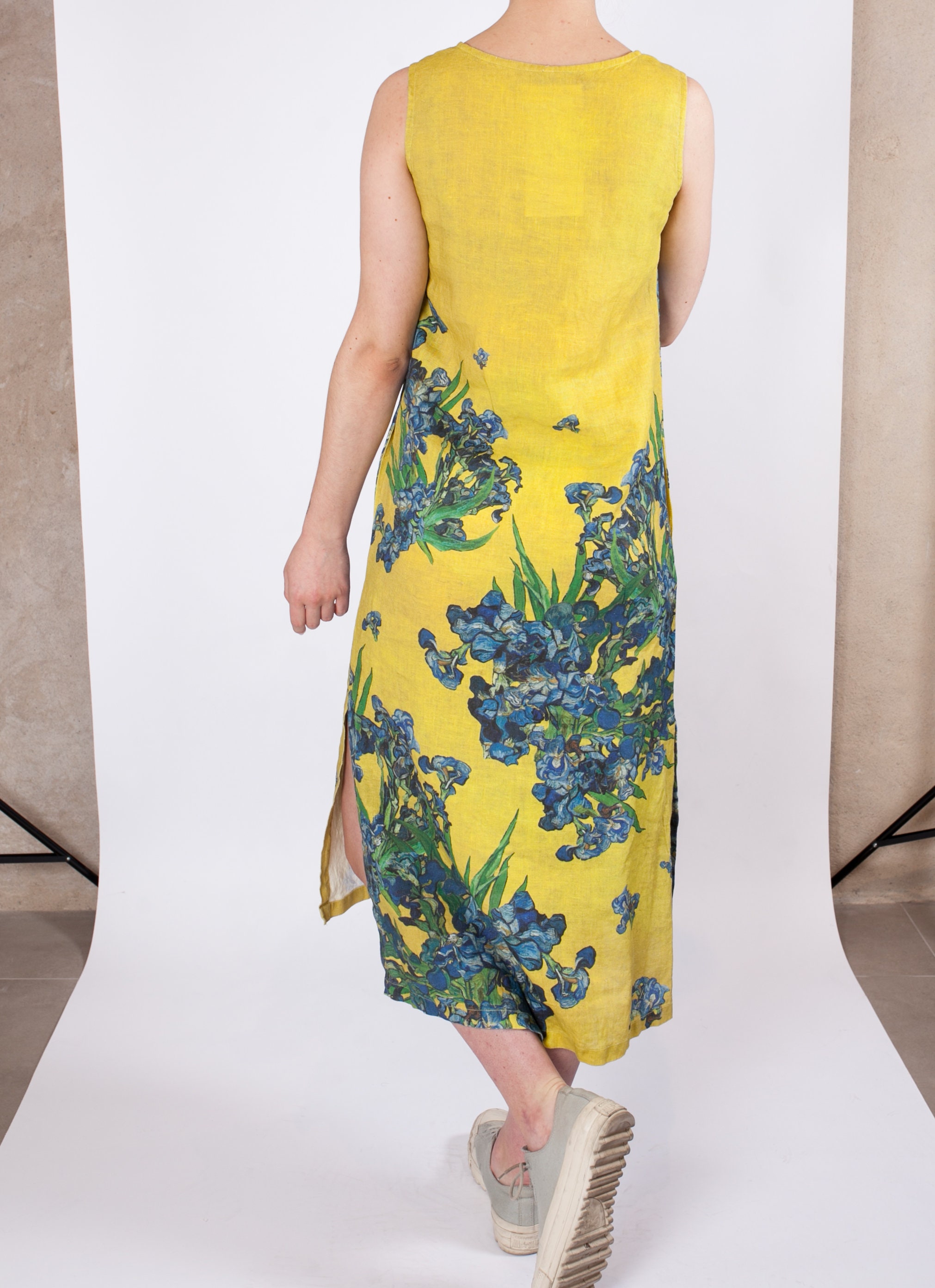 Maxi linen dress, Van Gogh, Irises, long dress, tunic dress, dress