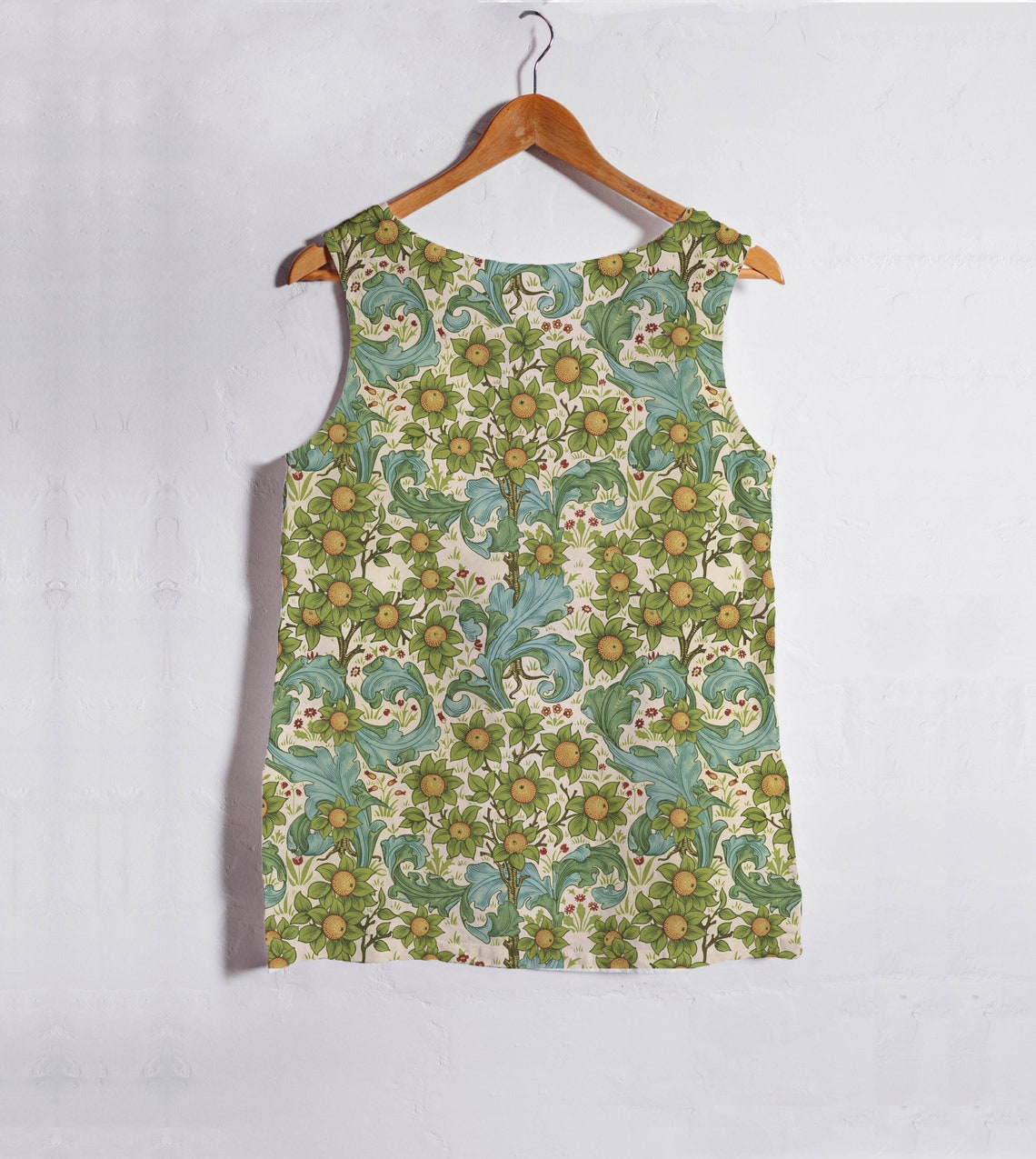 Linen top William Morris Orchard women blouse linen shirt | Etsy