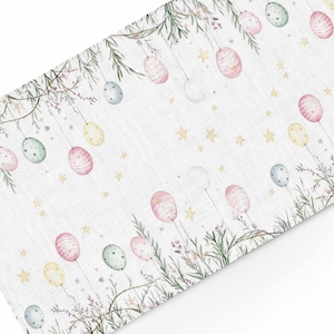 Camino de mesa, Jardín de Pascua, Decoración rosa, 100% lino, Decoración de Pascua, Mantelería de primavera