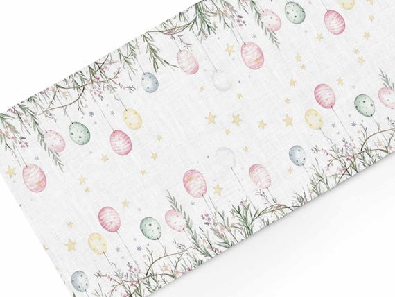 Table runner, Easter Garden, Pink decor,  100% linen, Easter decor, Spring linens