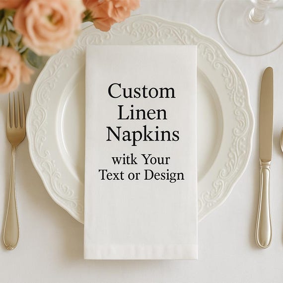 Custom Linen Napkins, custom wedding napkins, 100% linen, personalized napkins, custom wedding gift, custom table decor, gift idea