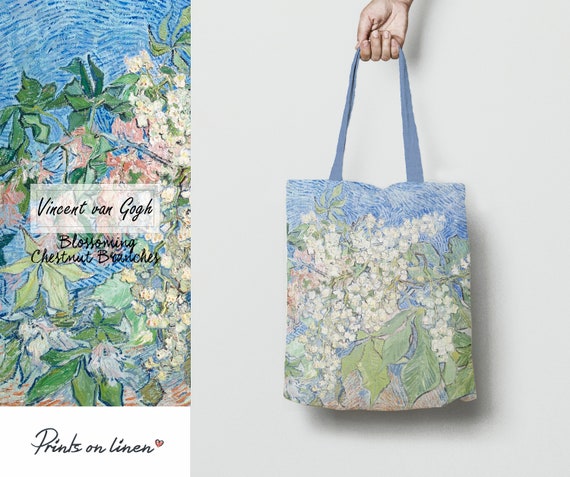 Van Gogh, tote bag, linen bag, art print, birthday gift, shoulder bag, tote bag canvas, bridal shower, teacher bag, vintage bag, linen tote