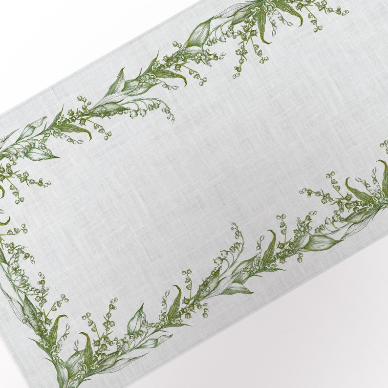 Linen Love Lily of the Valley Table Runner