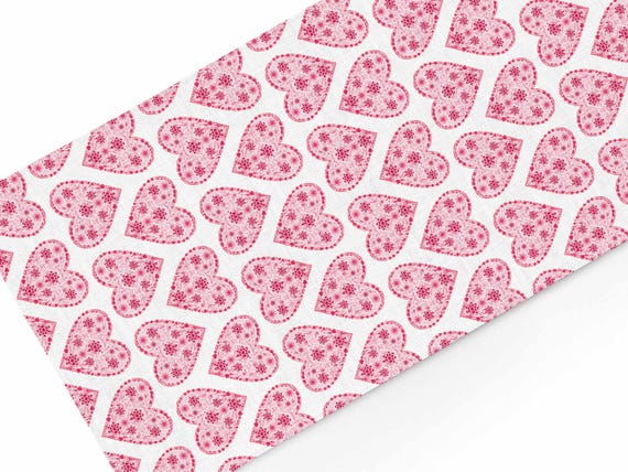 Table runner, Valentine's Hearts, Table top 100% linen