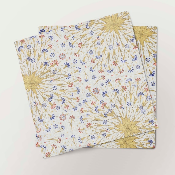 Napkins set, Suleiman the Magnificent, Ottoman decorative pattern, linen napkins, 100% linen, fabric napkins