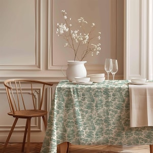 Nappe, Forest Serenity, nappe en toile, motif vintage, 100 % lin