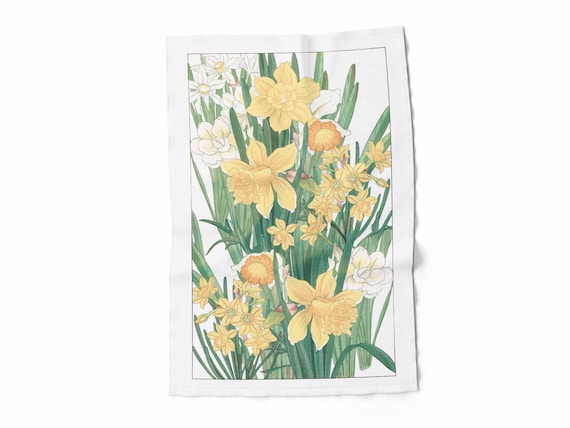 Towel, Daffodil, Tanigami Kônan, Narcissus, 100% linen