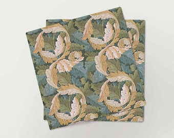 William Morris Acanthus Linen Napkins, Fabric Napkin Set