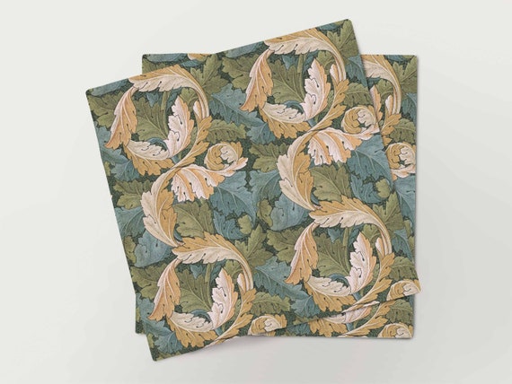 Napkins set, William Morris, Acanthus, fabric napkins, linen napkins, 100% linen, linen napkins set, William Morris napkins