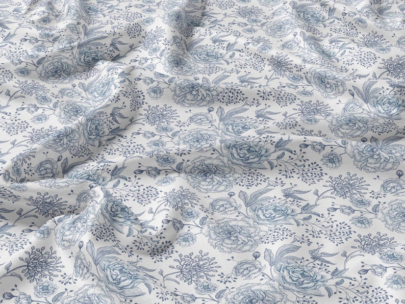 Tissu en lin, Vintage floral, Tissu par mètre, Tissu au mètre, 100 % lin, Tissu de décoration de mariage, Linge de maison de mariage image 1