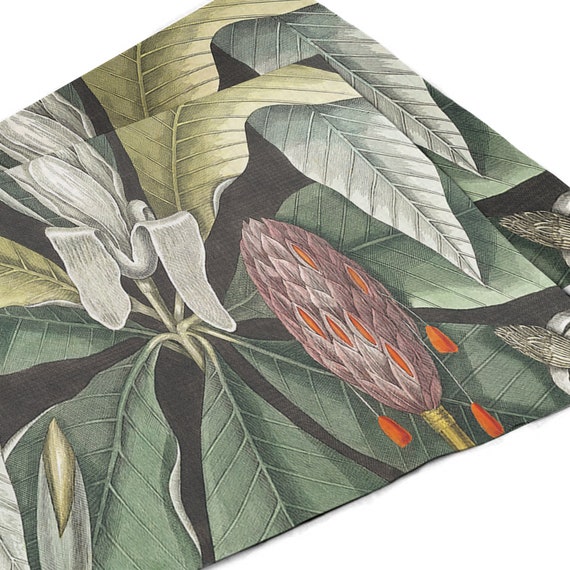 Placemats set, Umbrella Tree (Magnolia), Mark Catesby (1683-1749), linen placemats, botanist, placemats, 100% linen