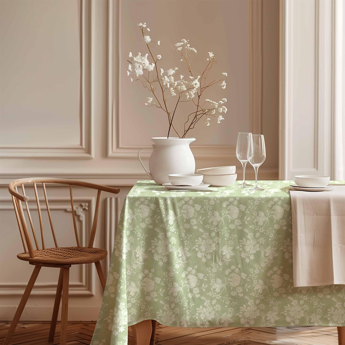 Tablecloth, Anna Maria Garthwaite, Spitalfields, 1752 - 1753, Matcha Tablecloth, Vintage Flower Pattern, 100% Linen - Etsy