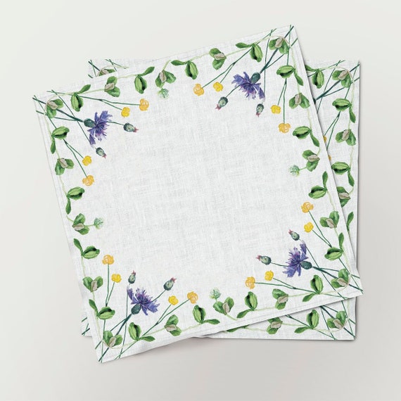 Napkins, lupines print, linen napkins, custom napkins, custom size, wholesale prices, wedding napkins, cocktail napkins, Bridal shower gift