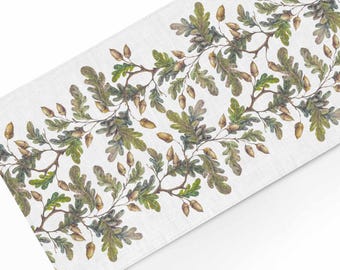 Lithuanian Oak Linen Table Runner, Autumn Decor