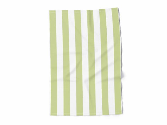 Kitchen towel, Green Stripes, fabric towel, 100% linen