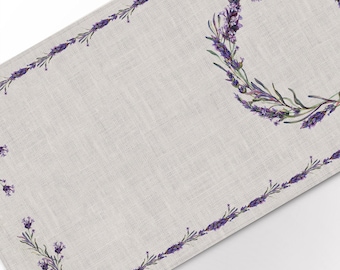 Lavender Linen Table Runner, Wedding Table Decor