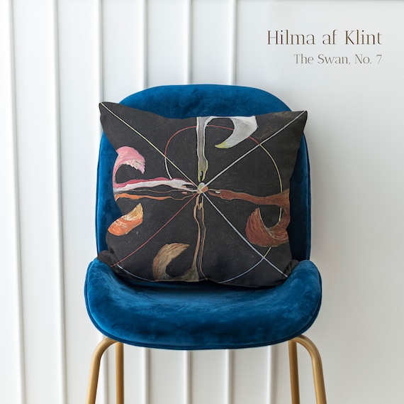 Cushion cover, Hilma Af Klint, The Swan No. 7, art classics, linen pillow, linen cushion cover, 100% linen, pillow zipper