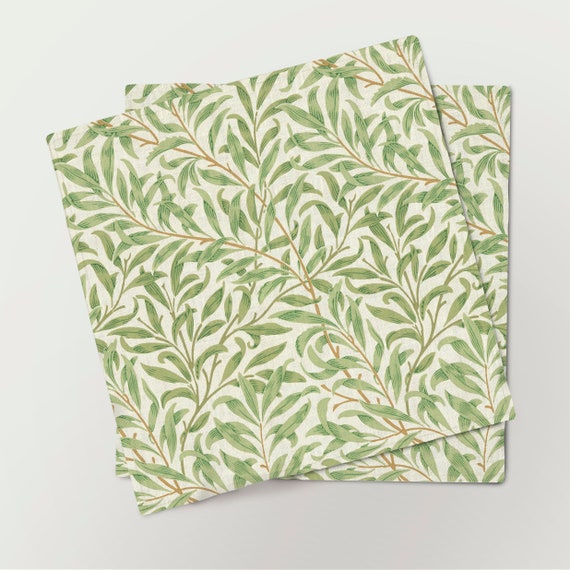 Napkins set, William Morris's (1834-1896) Willow bough famous pattern, fabric napkins