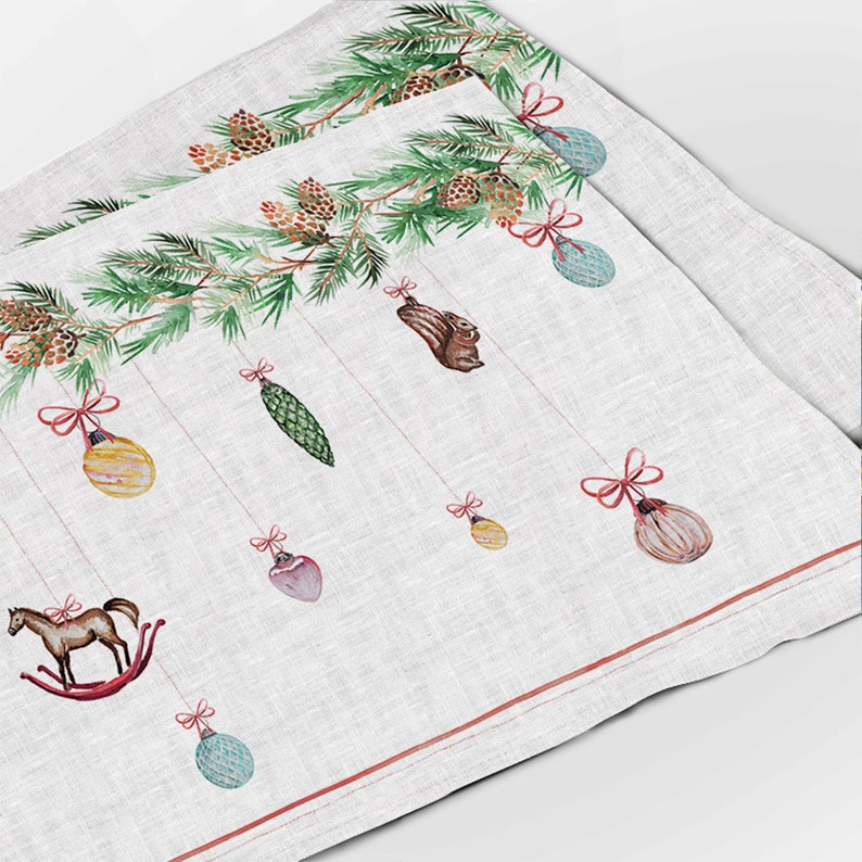 Placemats Set Christmas Ornaments Christmas Stocking Gift Etsy