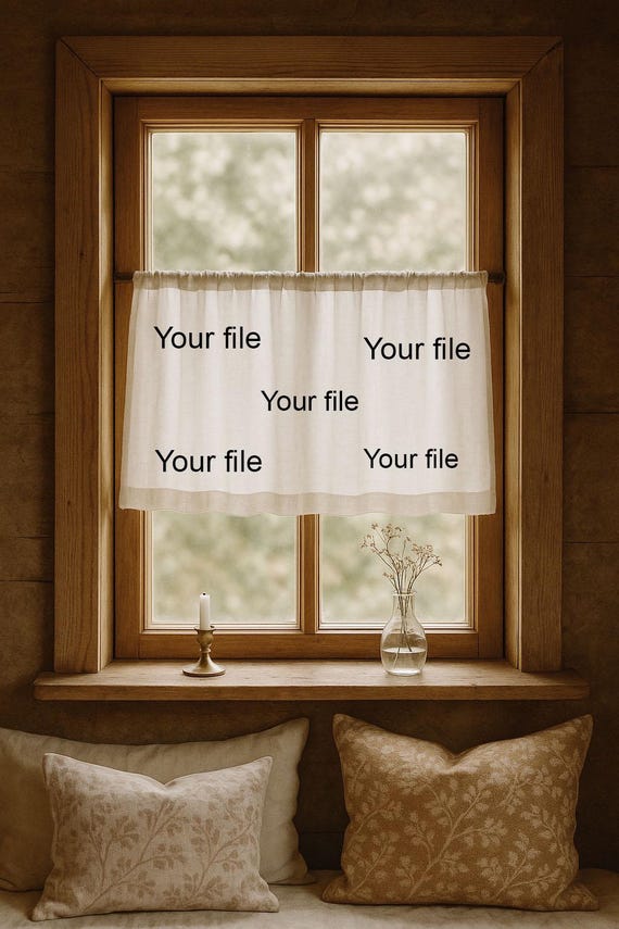 Custom Half Window Curtain, Cafe curtains, Farmhouse Short Linen, 100% linen, Your style curtains, Rod Pocket Curtains