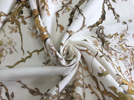 Vincent van Gogh, Linen fabric, Almond Blossom, Fabric by yard, fabric by meters, 100% linen, wholesale, crafting fabric