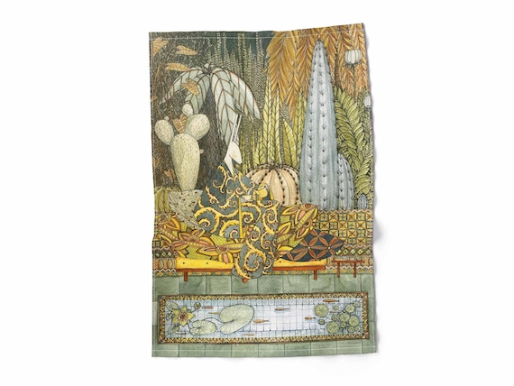 Linen Kitchen Towel: Last Holiday Day Art, Handmade in Lithuania