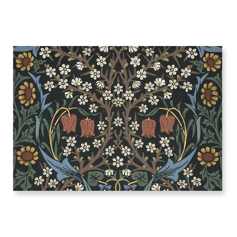 Placemats Set William Morris Blackthorn 100 Linen Home Etsy