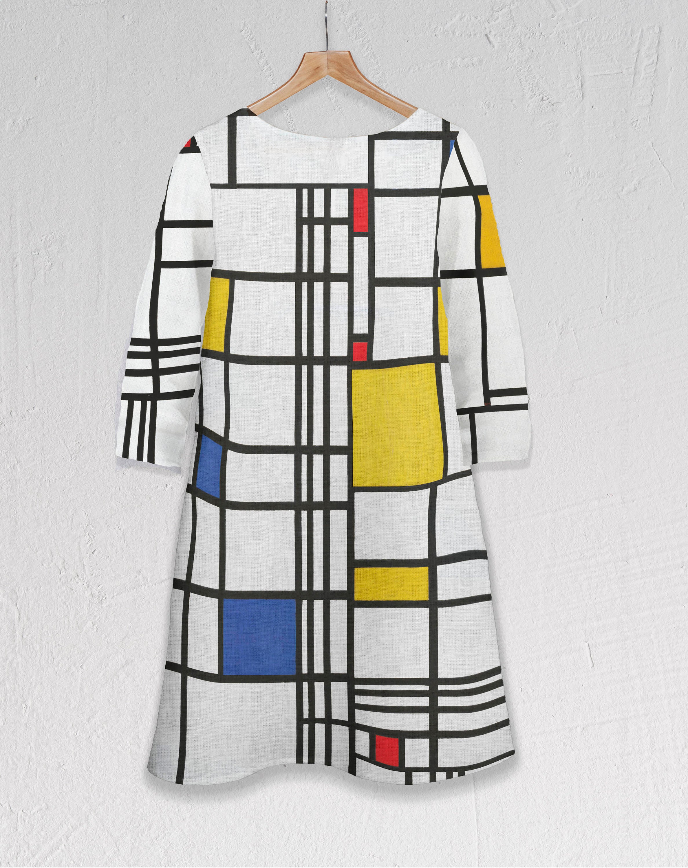 Piet Mondrian, Composition, linen dress, plus size dress, linen women