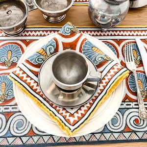 Placemats, Ceiling Pattern, Tomb of Qenamun, linen placemats, vintage placemats, fabric placemats, Egypt placemats, Africa placemats