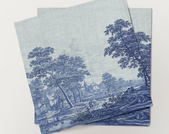 Vintage napkins, Napkins set, Frederik van Frytom, Linen napkins, Fabric napkins, 100% linen, art print, Prints on linen, Cloth napkins
