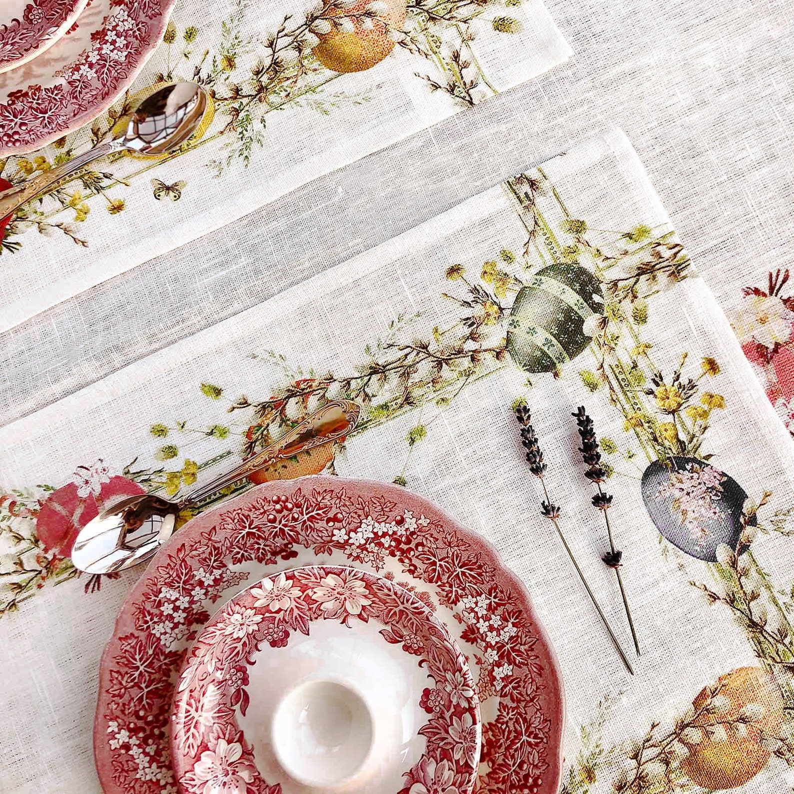 Easter Placemats Easter Wreath Easter Linens 100 Linen Etsy