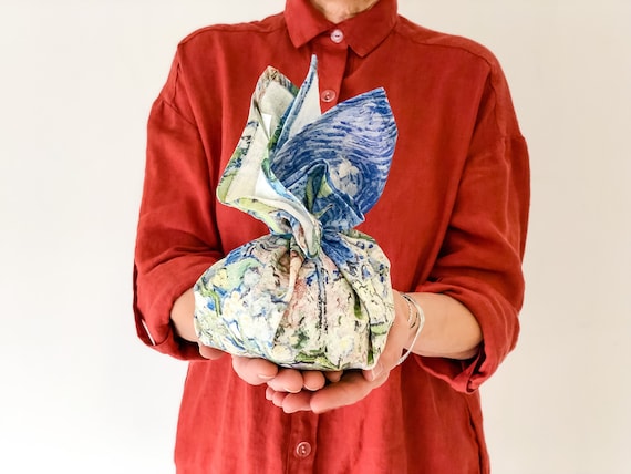 Vincent Van Gogh, Furoshiki, Blossoming Chestnut, furoshiki cloth, furoshiki wrapping cloth, 100% linen, reusable gift wrapping cloth