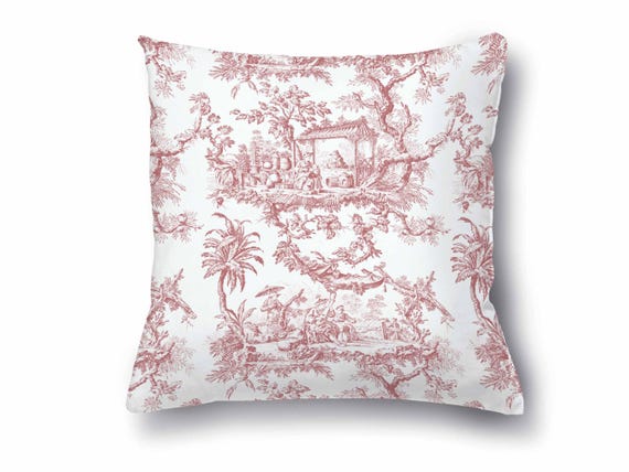 Cushion cover, Toile de Jouy, 100% linen, Throw Pillow, Linen pillow, Wholesale pillow, 18x18 pillow