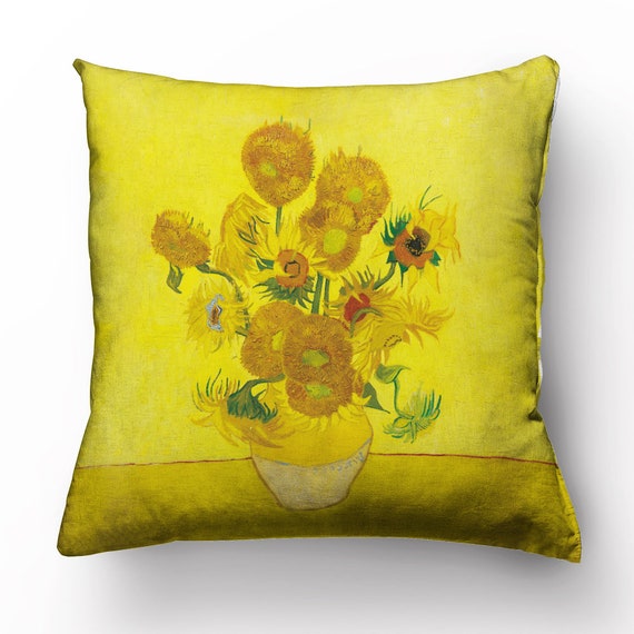 Vincent Van Gogh, Cushion cover, Sunflowers, linen, decorative pillows, throw pillow, pillow cover, pillow case, home decor, vintage style