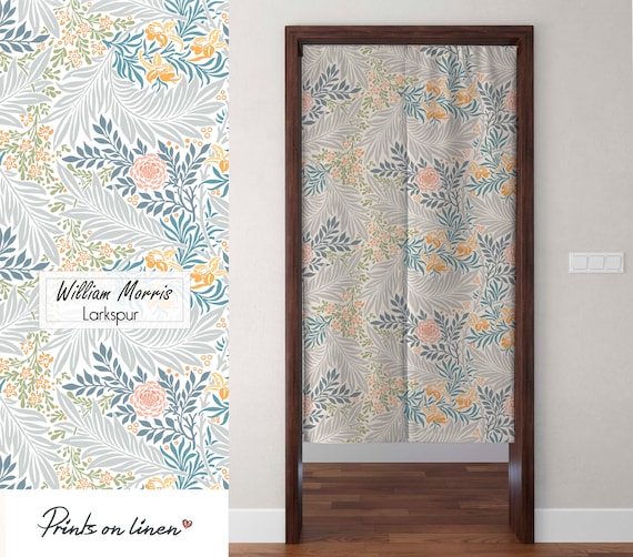 Noren curtain, William Morris, linen curtains, door curtain, 100% linen, panel curtain, closet cover, window curtains linen