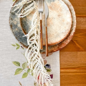 Thanksgiving table runner, Table runner, housewarming gift, linen, table decor, Thanksgiving, custom size table runner, hand made image 5