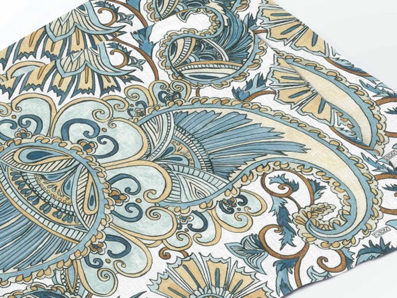 Placemats set, Paisley, Milda Kozyroviciute, Storybook Feast, linen placemats, Kids placemats