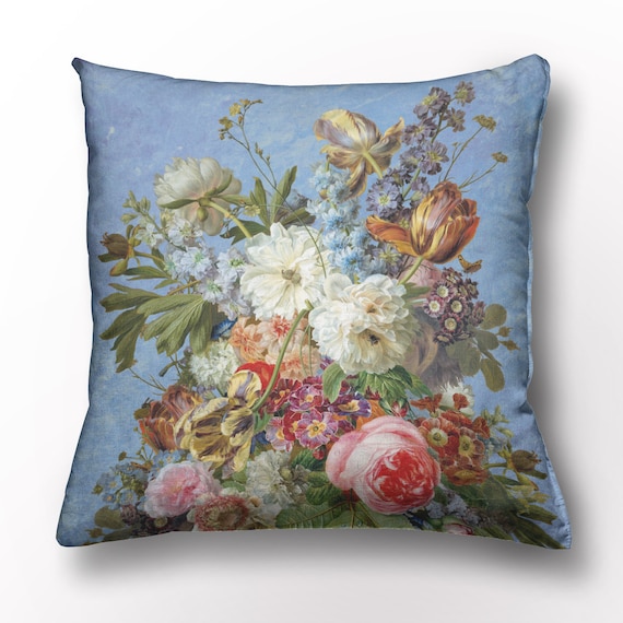 Cushion cover, Gerard van Spaendonck, Still Life, Floral pillow, 100% linen, vintage sofa decor